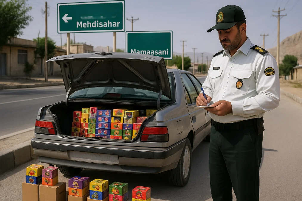 پلیس ممسنی 2400 پاکت تنباکوی میوه‌ای بدون مجوز را کشف کرد