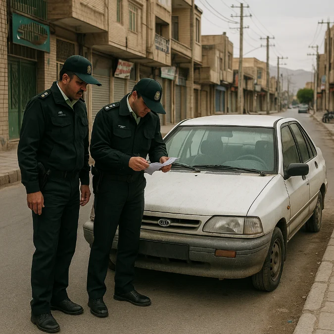 کشف پراید سرقتی در فیروزآباد توسط پلیس