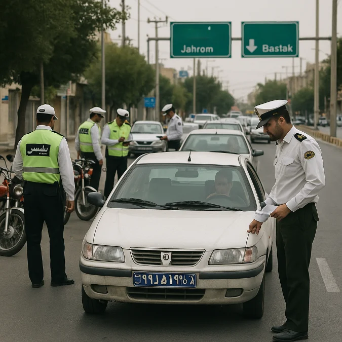 توقیف ۶۳ خودرو و موتورسیکلت متخلف طی ۴ روز در جهرم
