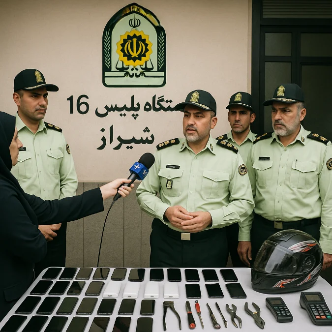 دستگیری اعضای باند سرقت موبایل و مالخران در شیراز1404